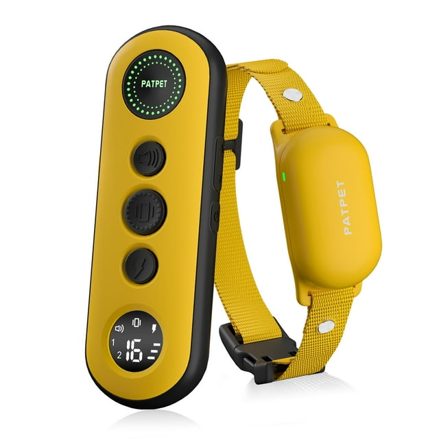 PATPET Collier d'Entraînement pour Chien avec Vibration+choc Sans Danger - Collier Électrique pour Chien avec Portée de 1000 Pieds pour Chiens SM MED LRG - 3 Modes de Sécurité Ajustables, Collier E Rechargeable et Imperméable pour Chiens (8-120 Lb)