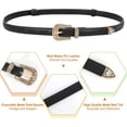 thumbnail image 4 of Trendy Western Skinny Belts for Women Adjustable Leather Thin Waist Belt for Dresses with Vintage Buckle, 4 of 6
