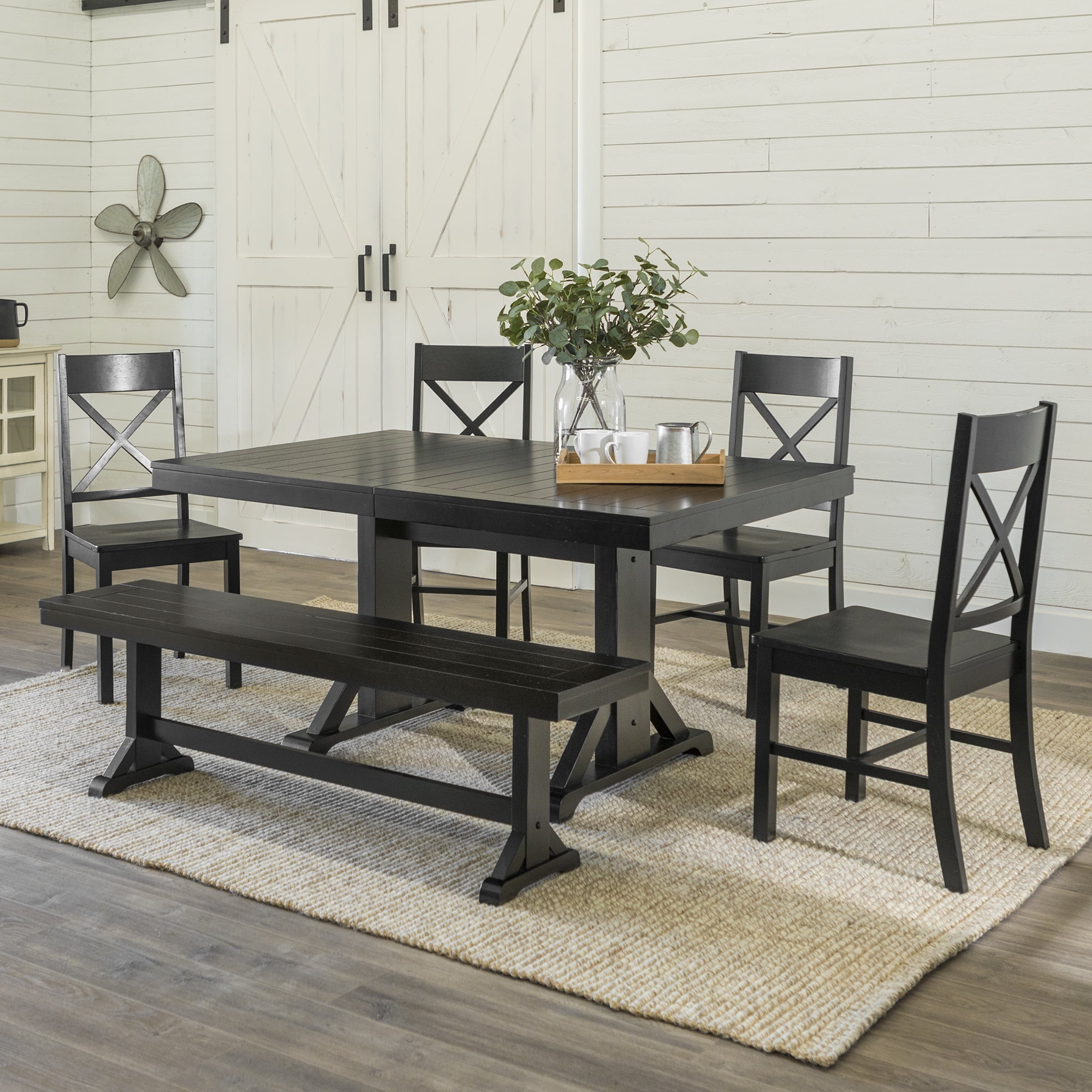 Manor Park Traditional 6Piece Dining Set, Antique Black