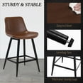 thumbnail image 3 of Dycanpo Modern Faux Leather 24 Inch,Counter Height Bar Stools Set of 3,for Home Kitchen, Dark Brown, 3 of 6