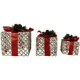 thumbnail image 4 of Northlight Set of 3 Lighted White Rope Gift Box Christmas Decorations 9.75", 4 of 6