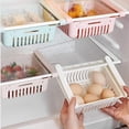 thumbnail image 3 of PEACNNG Refrigerator Fridge Drawer Storage Shelf Rack Basket Freezer Plate Layer Container Kitchen Article Draw-Out Hollowing Out Space Saver Retractable (Multicolor, 4Pc, 20.5X16.4X7.6cm), 3 of 5