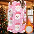 thumbnail image 2 of Women’s Fuzzy Fleece Christmas Sweatshirt Oversized Crewneck Xmas Tree Print Pullover Winter Warm Loungewear Top Soft Comfy Casual Holiday Sweatshirt with Pockets,Pink,XL, 2 of 5