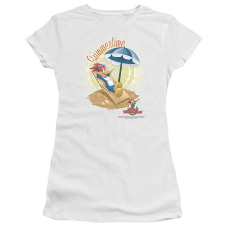 Woody Woodpecker Animated Cartoon Character Summertime Juniors Sheer T-Shirt