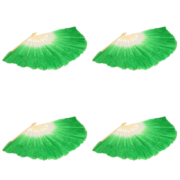 Abanico Plegable China para Danza Del Vientre Velos Disfraz Abanicos Mujer () Verde