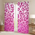 thumbnail image 2 of Feelyou Leopard Print Curtains Pack of 2 (52x84 Each), Pink Sequin Print Window Curtains, 2 of 6