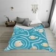 thumbnail image 2 of YFYANG Lightweight Warm Flannel Blanket, Blue Ocean Fish Doodle Throw Blanket for Bed, Sofa, Travel, Camping, 40"x30", 2 of 7