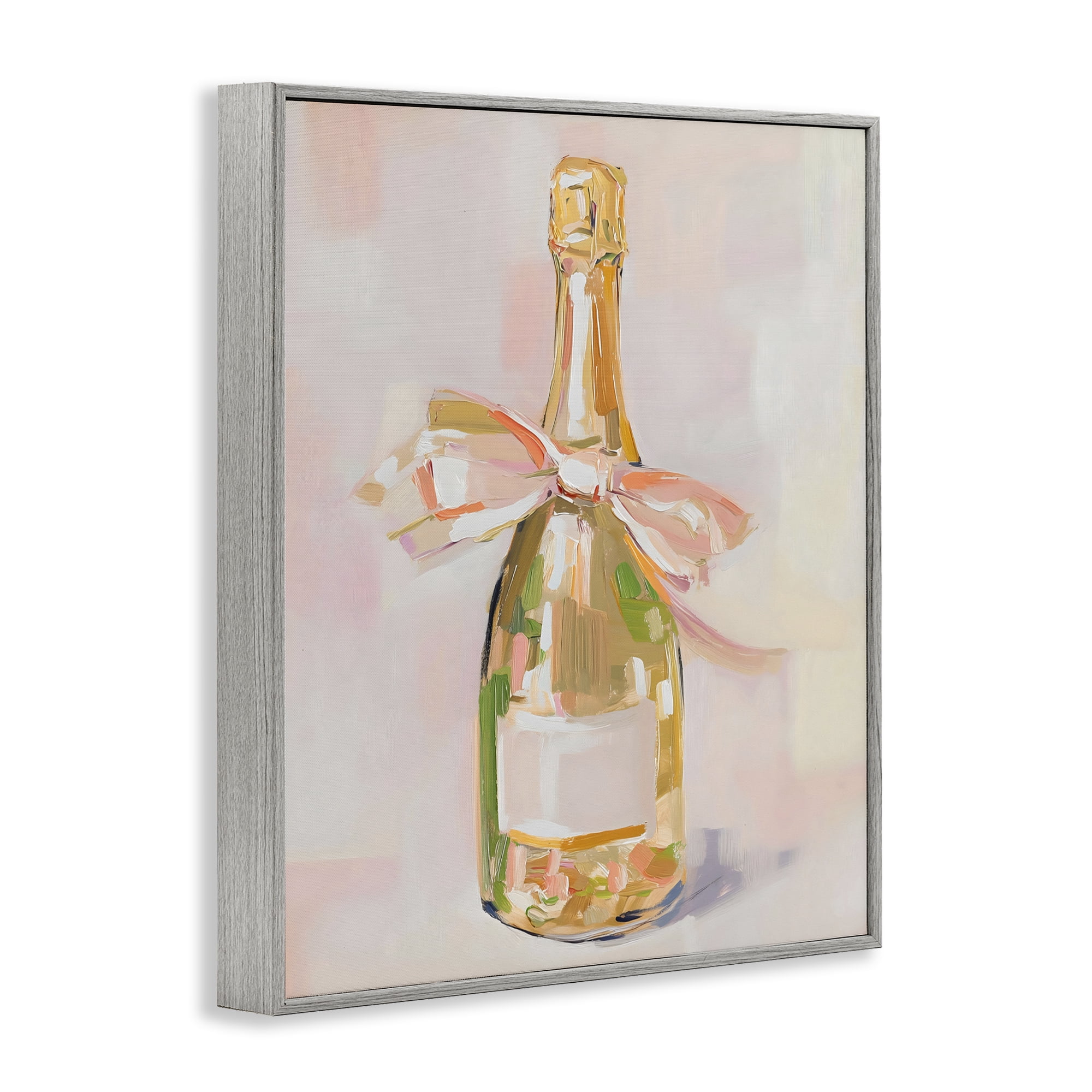 Stupell Industries Pink Champagne Celebration Gray Framed Giclee Art, design by The Prints Vibe