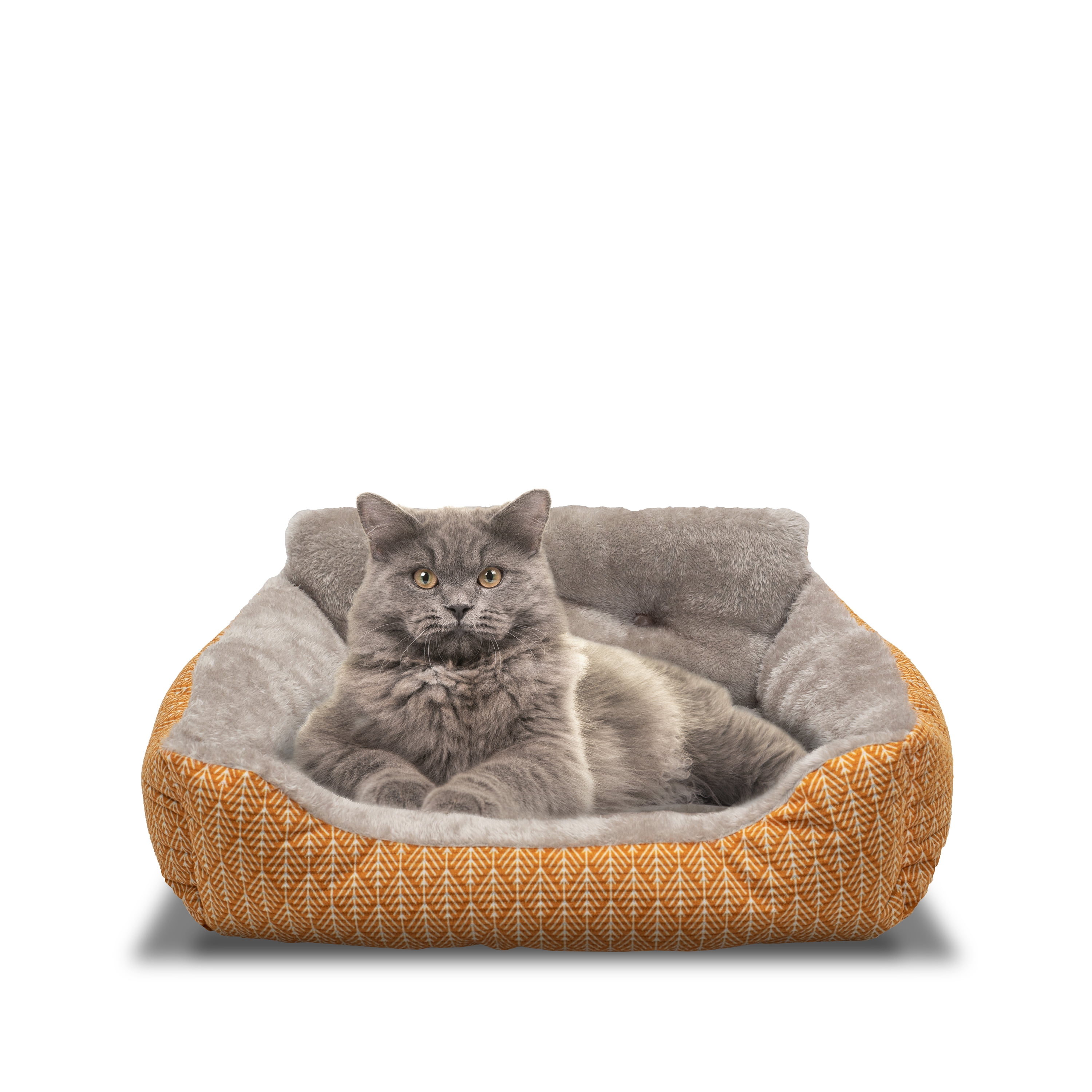 Vibrant Life Lounger Pet Bed, Small, Yellow Print