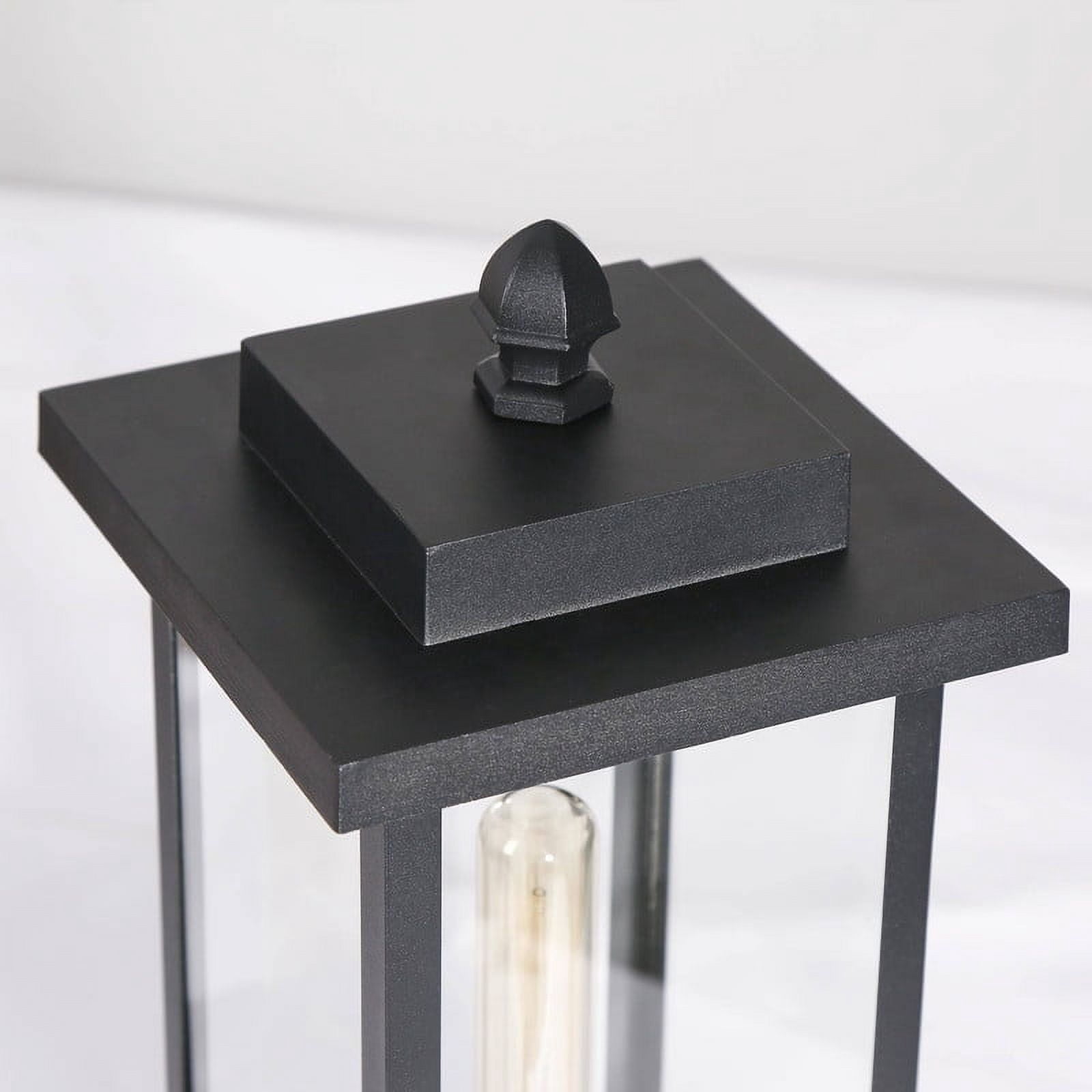 LNC Outdoor Post Lantern, 17.7" Tall Black Landscape Light with Clear Glass Panels