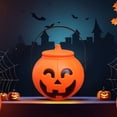 thumbnail image 5 of Halloween Portable Jack O Lantern Bucket Reusable Pumpkin Storage Pail Fall Holiday Candy Holder Indoor Outdoor Seasonal Party Yard Home Decor Supplies, 5 of 6