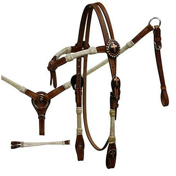 Showman Leather Rawhide Braided Futurity Knot Headstall & Breast Collar Set
