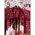 thumbnail image 3 of Más el tamaño de los encajes de ganchillo de la impresión floral del entrecruzamiento Tank Top Rosegal Camisetas sin mangas de talla grande, 3 of 5