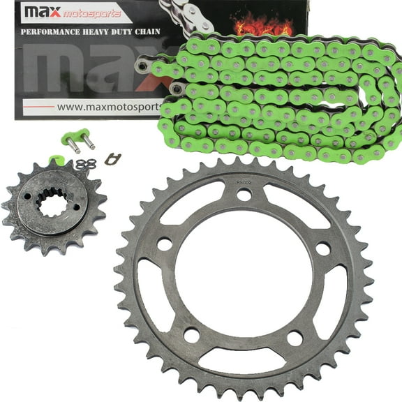 Max Motosports Green O-ring Drive Chain & Sprocket Kit for Honda VT750C Shadow Ace750 1998-2003