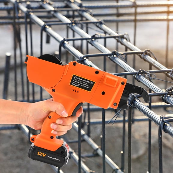 Automatic Rebar Tying Tool with 2 Batteries – Cordless Steel Bar Tier for Construction, Fast & Efficient Rebar Mesh Binding Machine – Lightweight & Portable