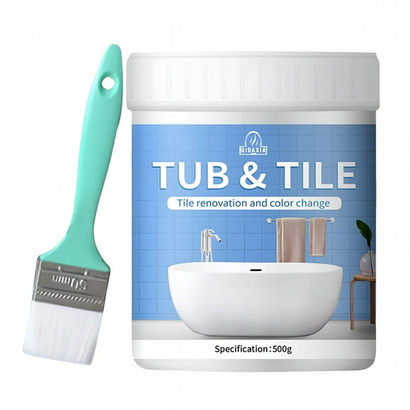 VELIMO Bathroom Tile Paint Kit，Water Based Quick Dry Bath Refinishing Kit，Bathtub Cover up Kit Water Based for Bathtubs Sinks Countertops Floors