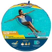 SwimWays Spring Float Papasan Pool Lounger with Hyper-Flate Valve, Inflatable Pool Float, Blue