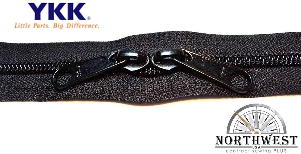 YKK 5 CN Zipper coil chain. Each yard comes with 2 sliders. (Black, 5