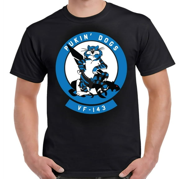 VF-143 Pukin' Dogs Tomcat Black Adult Shirt-6XL
