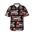thumbnail image 2 of Xecao Fire and Rescue Truck print Hawaiian shirt - a stylish short-sleeve button-down for men, perfect for casual beach and tropical outings., 2 of 9