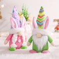 thumbnail image 5 of Gnomo de conejito de Pascua, decoraciones de elfo Tomte escandinavo de felpa, adornos de gnomos de conejo, figuras enanas de Tomte sueco, 5 of 5