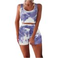 thumbnail image 1 of DPTALR Women Sleeveless Seamless Ribbed Crop Tank High Waist Shorts Yoga Outfits Sets, 1 of 6