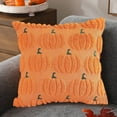 thumbnail image 7 of Halloween Pumpkin Fall Throw Pillow Covers 18x18 Inch Autumn Cushion Covers with 3D Embroidery Soft Plush Pillow Cases for Sofa Couch Living Room Bedroom Farmhouse Thanksgiving Halloween, 7 of 7