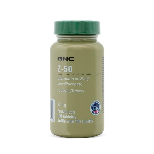 Gluconato de Zinc 50 mg GNC Z-50 Sin sabor 100 Tabletas Gnc 100109081