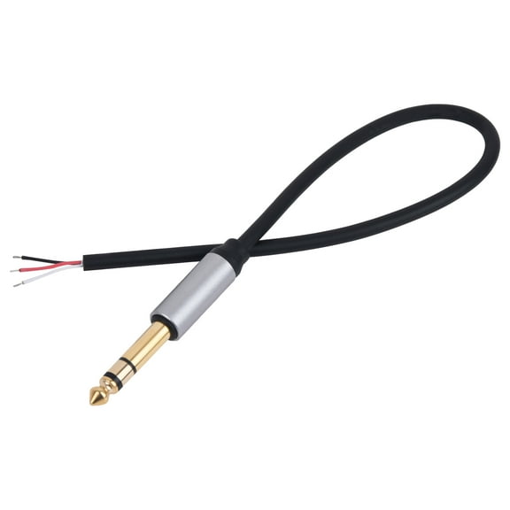 1/4 Plug to Bare Wire stereo Cable to 6.35mm Male Adapter Replacement Open End 30cm 12inch