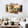 thumbnail image 3 of Elephant Stock Passionate Moment Abstract Wall Art - Horizontal Multi Panel Canvas - Living Room Wall Decor - Abstract Multi Panel - Black And Brown Decor - 75" x 48", 3 of 8