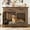 Brown, variant on 44.5" Large Dog Crate Furniture, Wooden Dog Kennel End Table with Rotating Bowls and 2 Drawers, Decorative Pet Cage Dog House for Medium Dogs, Gray