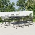thumbnail image 1 of vidaXL 9 Piece Garden Dining Set Black PVC Rattan, 1 of 5