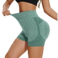thumbnail image 2 of JJHGVB Gym Shorts Women Yoga Shorts Women's Tummy Athletic Shorts Stretch Workout Biker Shorts Butt Lifting Scrunch Gym Shorts Athletic Shorts Butt Lifting Shorts Green M, 2 of 4