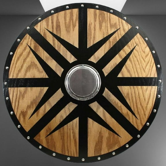 Viking Black Arrow Berserker Shield - Made of Solid Oak --- Norse/Norway/Scandinavian/armor/sca/larp
