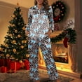 thumbnail image 2 of BOOMNY Women's Pajama Set 2 Peice Pajamas for Women Set Leopard Graphic Long Sleeve Plus Size Pjs Tops Pants Sleepwear Outfit Cozy Soft Homewear Loungewear, 2 of 5