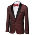 thumbnail image 2 of COOFANDY Men's Floral Dinner Jacket Blazer Stylish Jacquard Suit Jacket Party Wedding Prom Tuxedo Dress Jacket, 2 of 9