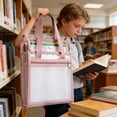 thumbnail image 3 of Pink A4 Accordion Style Vertical Tote Document Bag With 13 Compartments For Student Exam Paper, 3 of 7
