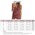thumbnail image 2 of Conjunto de pantalones cortos sin mangas para mujer, cuello en V, color puro, cierre con cordón, chaleco de verano, pantalones cortos para uso en el hogar, rojo claro L, 2 of 2