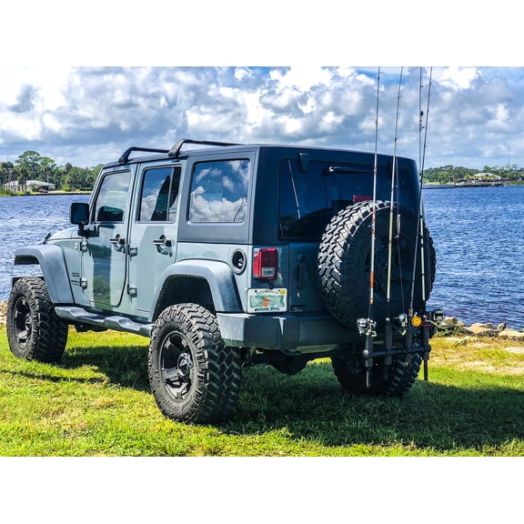 Fishing Pole Holder for The Hitch of Your Car (4 Rod Holders)