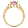 thumbnail image 4 of Halo Engagement Ring for Women - 1.8ct Simulated Pink Diamond in 14K Yellow Gold Promise Ring, 4 of 6