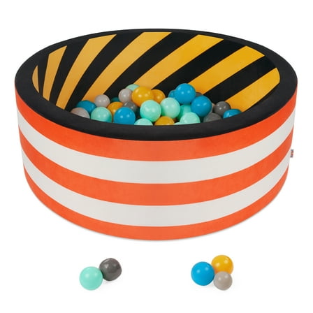 Battat Hop in Ball Pit Build City Foam Ball Pit with 65  Balls and Washable Cover, Toddler and Indoor Preschool Toys