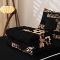 thumbnail image 5 of Erosebridal Leopard Print Letter P Zipper Queen Comforter Set with Fitted Sheet and 2 Pillowcases for Women Girls, Brown Crystal Bowknot Zipper Bedding Set, Black Reversible, 4 Pieces, 5 of 7
