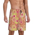 thumbnail image 2 of Wukai Yellow Flowers Men’s Short Pajama Pants With Pockets Soft Sleep Pj Shorts for Men-Small, 2 of 6