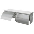 thumbnail image 6 of Double Roll Toilet Paper Holder Stainless Steel Wall Mounted Bathroom Tissue Dispenser with Shelf Waterproof Space-Saving Side by Side Design for Extra Storage Silver, 6 of 7