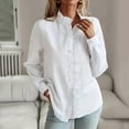 thumbnail image 4 of Blusa de mujer con estampado de rayas y cuello en V: camisa holgada de manga larga, versátil para ocasiones informales o de trabajo, 4 of 7