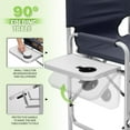 thumbnail image 6 of QRKD Tall Director Chair for Seniors & Makeup Artists, 31" Seat Height, 250 lbs Capacity, Folding Chair with Side Table, Pocket & Cup Holder, Portable for Camping, Fishing & Events, Navy Blue, 6 of 20