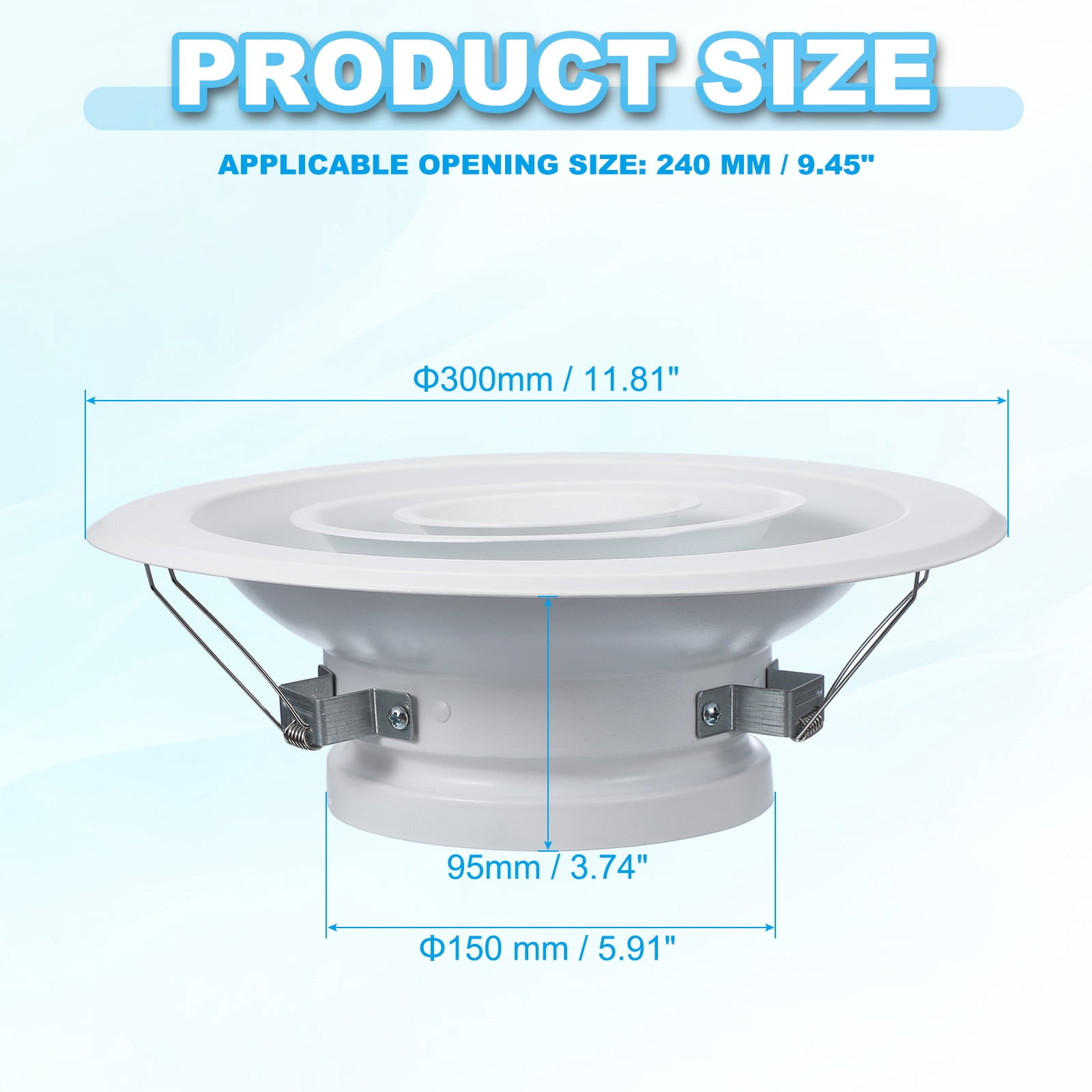 6" Round Air Vent Ceiling Diffuser Air Supply Exhaust Ventilation Air Conditioning Duct Cover with Spring Buckle