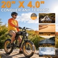 thumbnail image 6 of Electric Bike for Adults, 750W Motor,Max 28MPH ,60Mile, 20"x4" Fat Tire, E Mountain Bike, 48V/20AH Battery,UL2849,Fit for 18+, 6 of 10