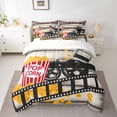 thumbnail image 2 of jejeloiu Retro Cinema Filmstrip 7-Piece Twin Bedding Sets,Home Theater Bedding Comforter Set,Movie Popcoen Sheet Sets For Adults,Super Cozy Room Decor Reversible, 2 of 8
