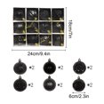 thumbnail image 3 of Christmas Ball Ornaments Shatterproof Black Christmas Tree Decorations Xmas Tree Balls Halloween Ornaments Decor, 3 of 9